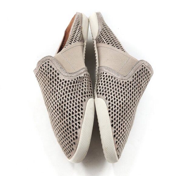 FRYE Melanie Silver Metallic Leather Perforated Mules Flat Breathable - Picture 5 of 8